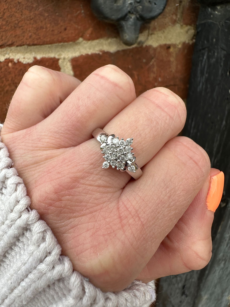 Thumbnail: Vintage 9ct White Gold 0.40ct Diamond Ring