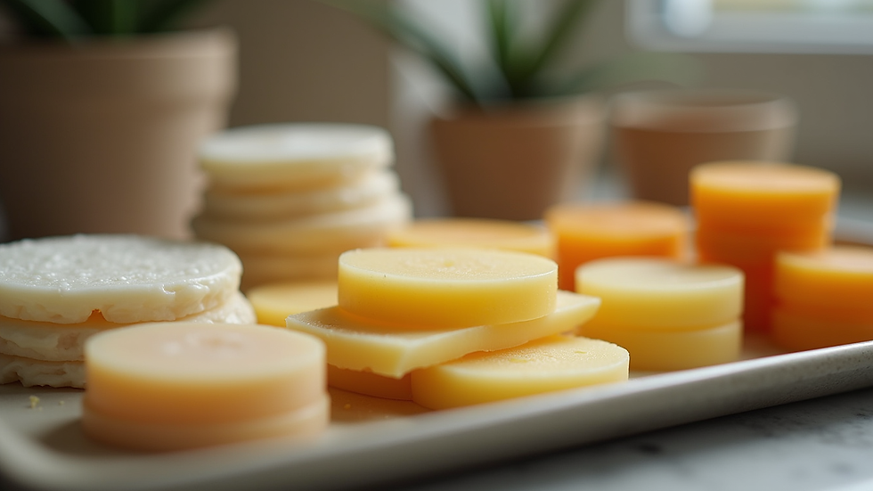 Close-up view of waxing supplies arranged neatly on a tray
