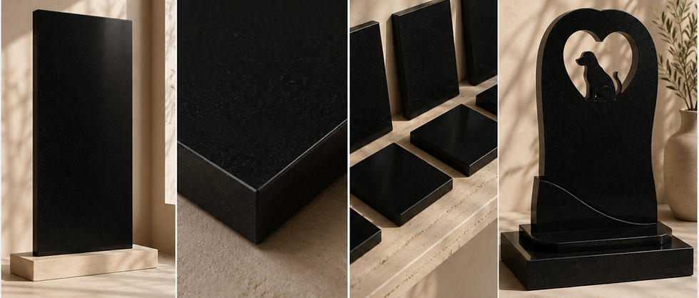 Granit absolute black pentru memoriale animale