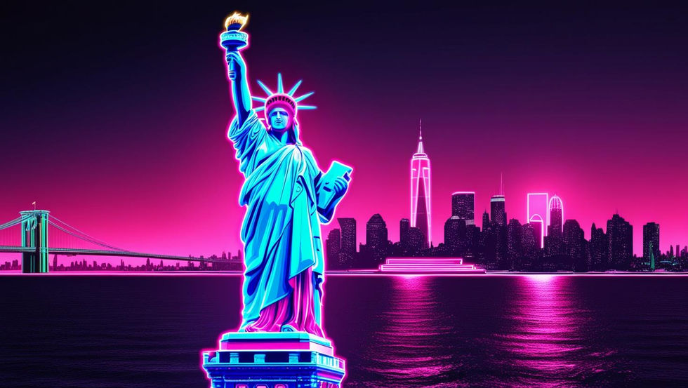 Neon Cyberpunk Statue of Liberty 4