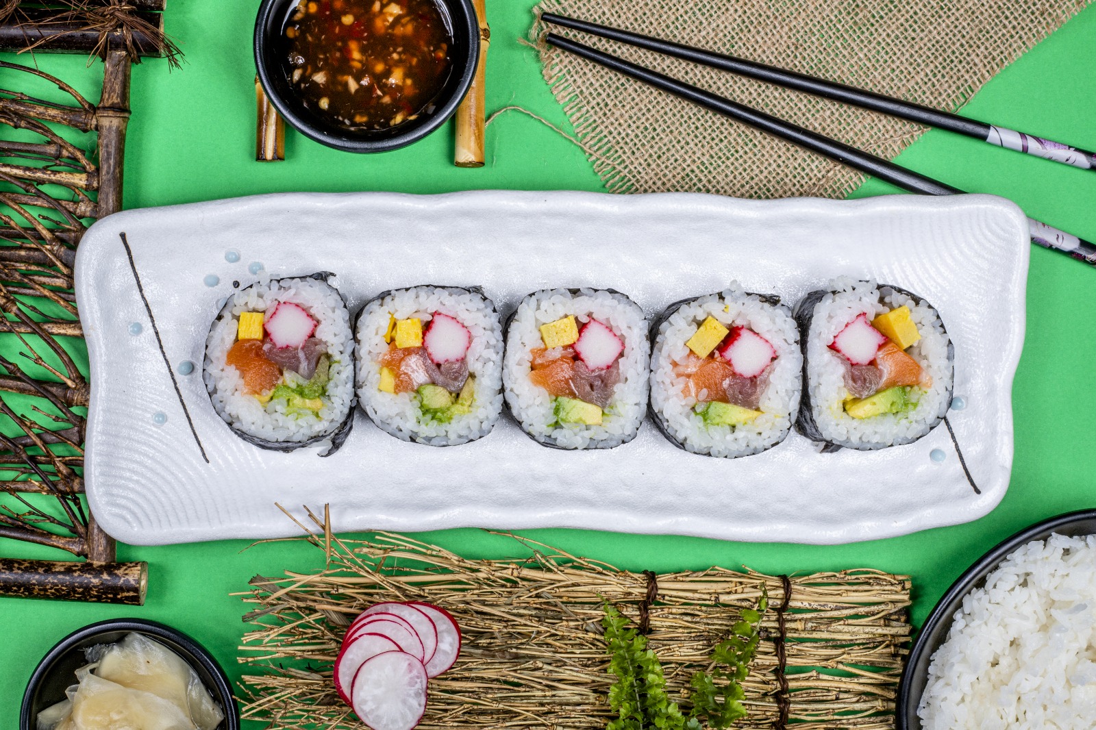 Arranged Food and Objects