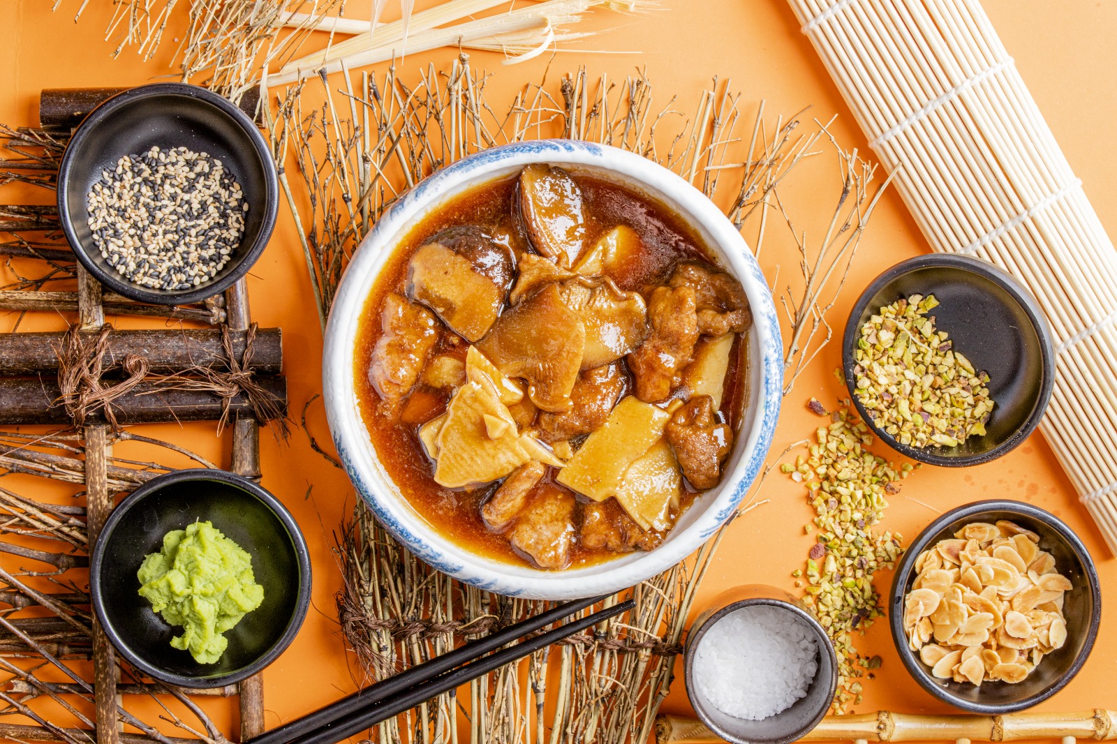 Arranged Food and Objects