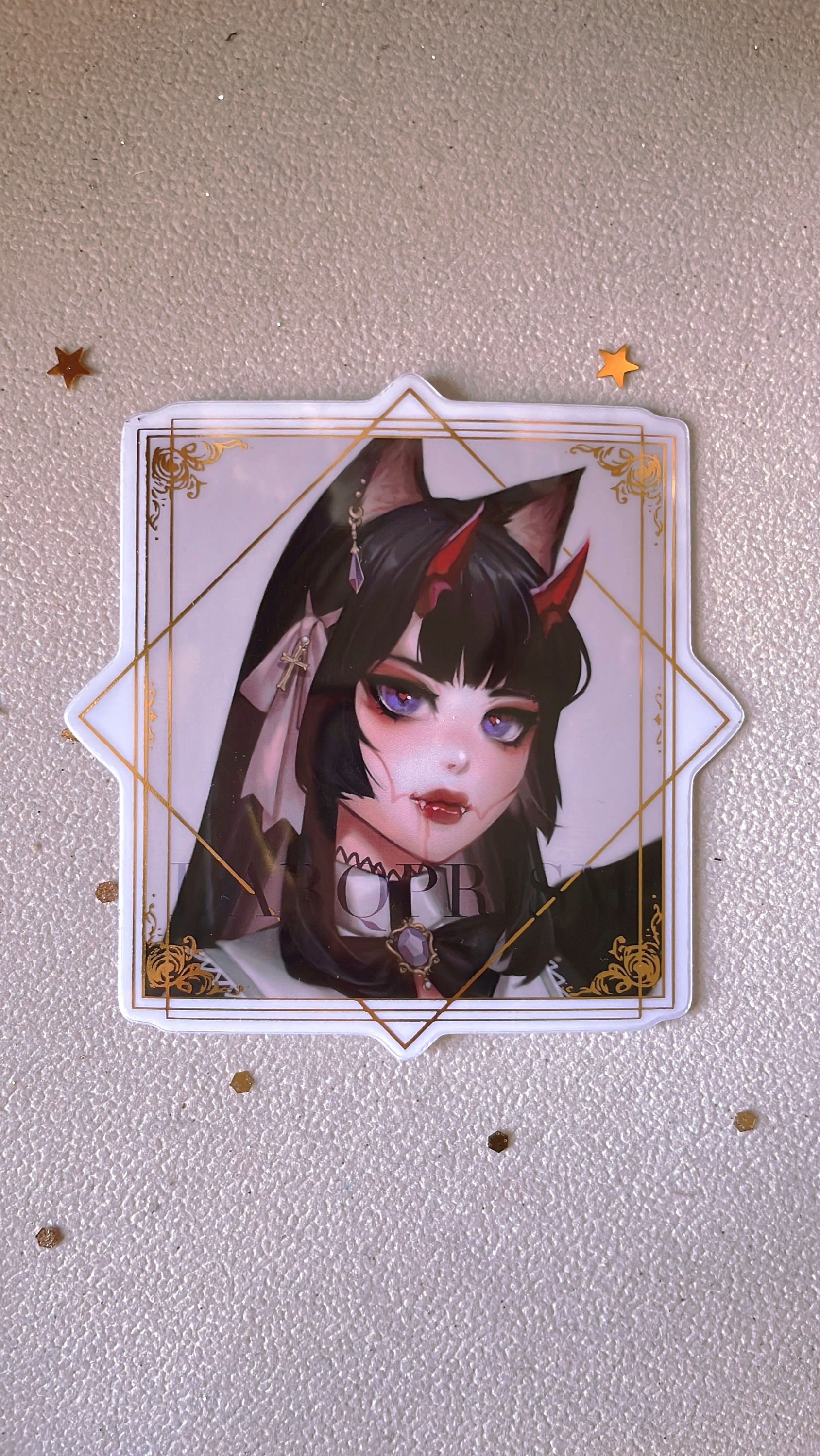 "Mochaccino" Gold Foil Vinyl Sticker (3") [sku:V1]