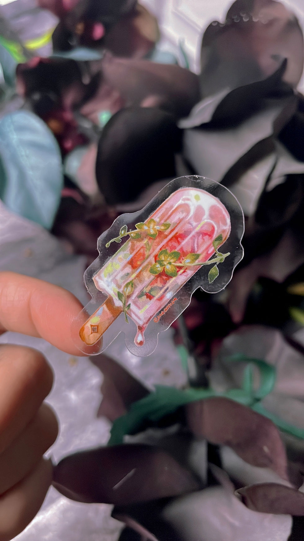 Thumbnail: "Daydreamsicle" Clear Vinyl Sticker 1.75"x1" (#V38)