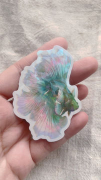 Thumbnail: Moss Beta Fish Vinyl Holographic Sticker 2.5-inch