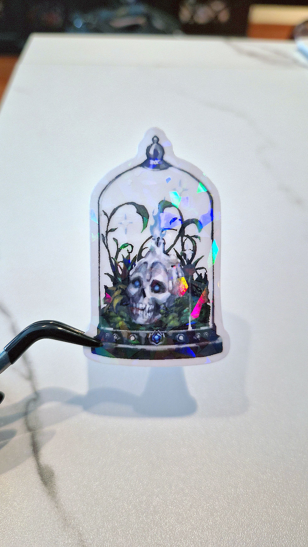 Thumbnail: Skull Terrarium Holographic Vinyl Sticker - 2.5" [V62]
