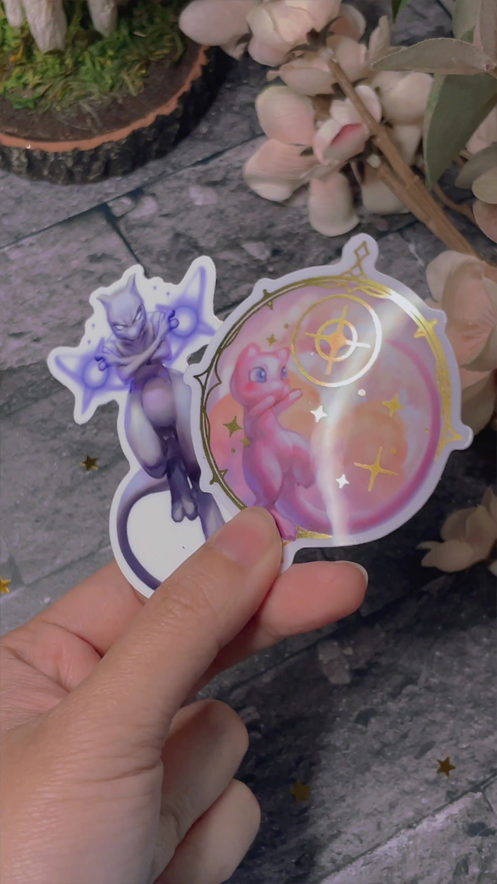 Thumbnail: "Mewtwo" Vinyl Sticker (3"x1.75") [#V16]