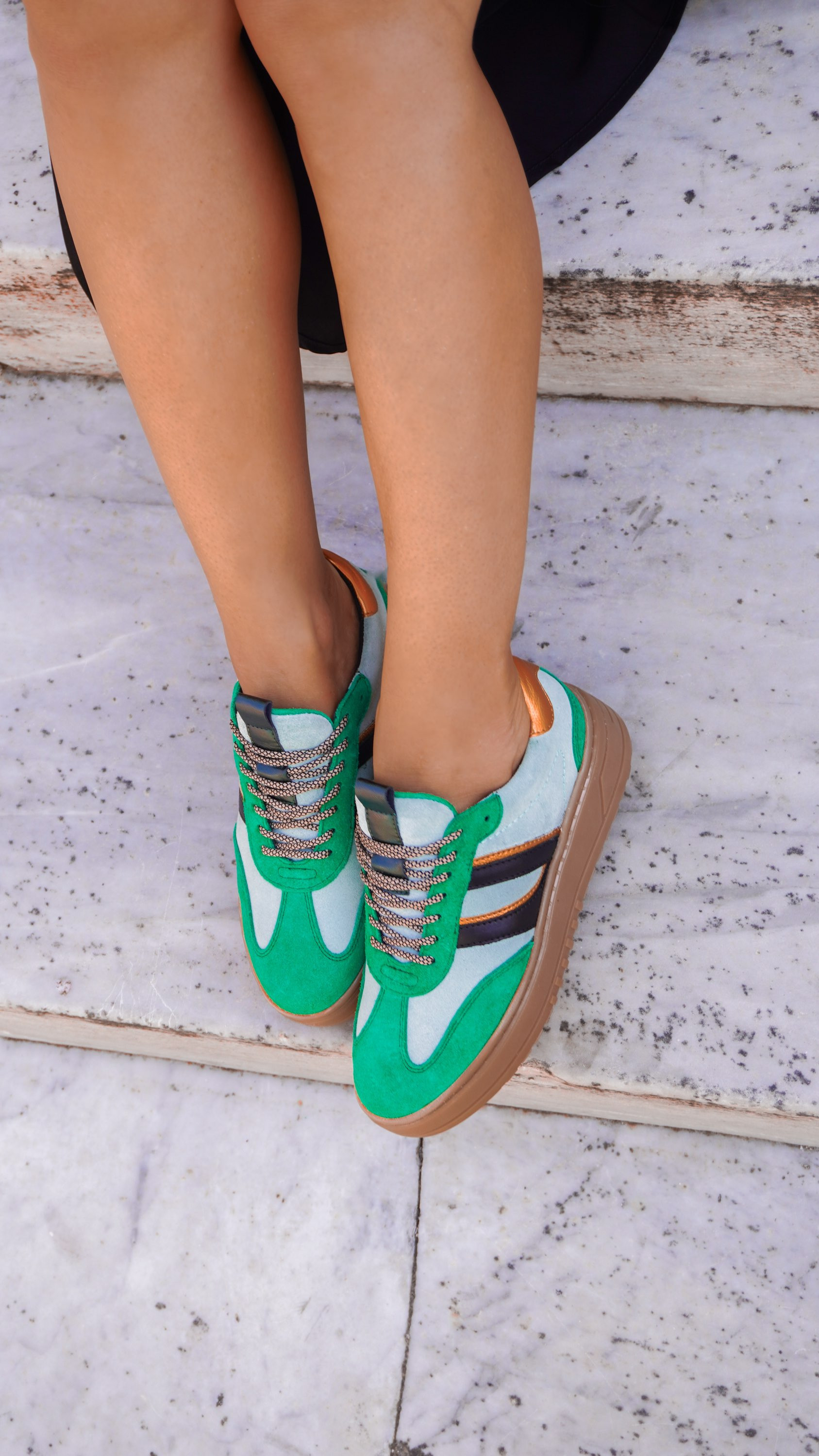 LAGOS Verde | Sneakers verde in pelle