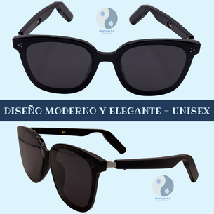 Miniatura: Gafas Negras Inteligentes, Auriculares y Micrófono Integrado, Conexión Bluetooth