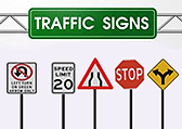 yellow speed limit signs