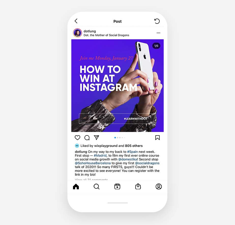 dot lung e' un esempio su come guadagnare su Instagram