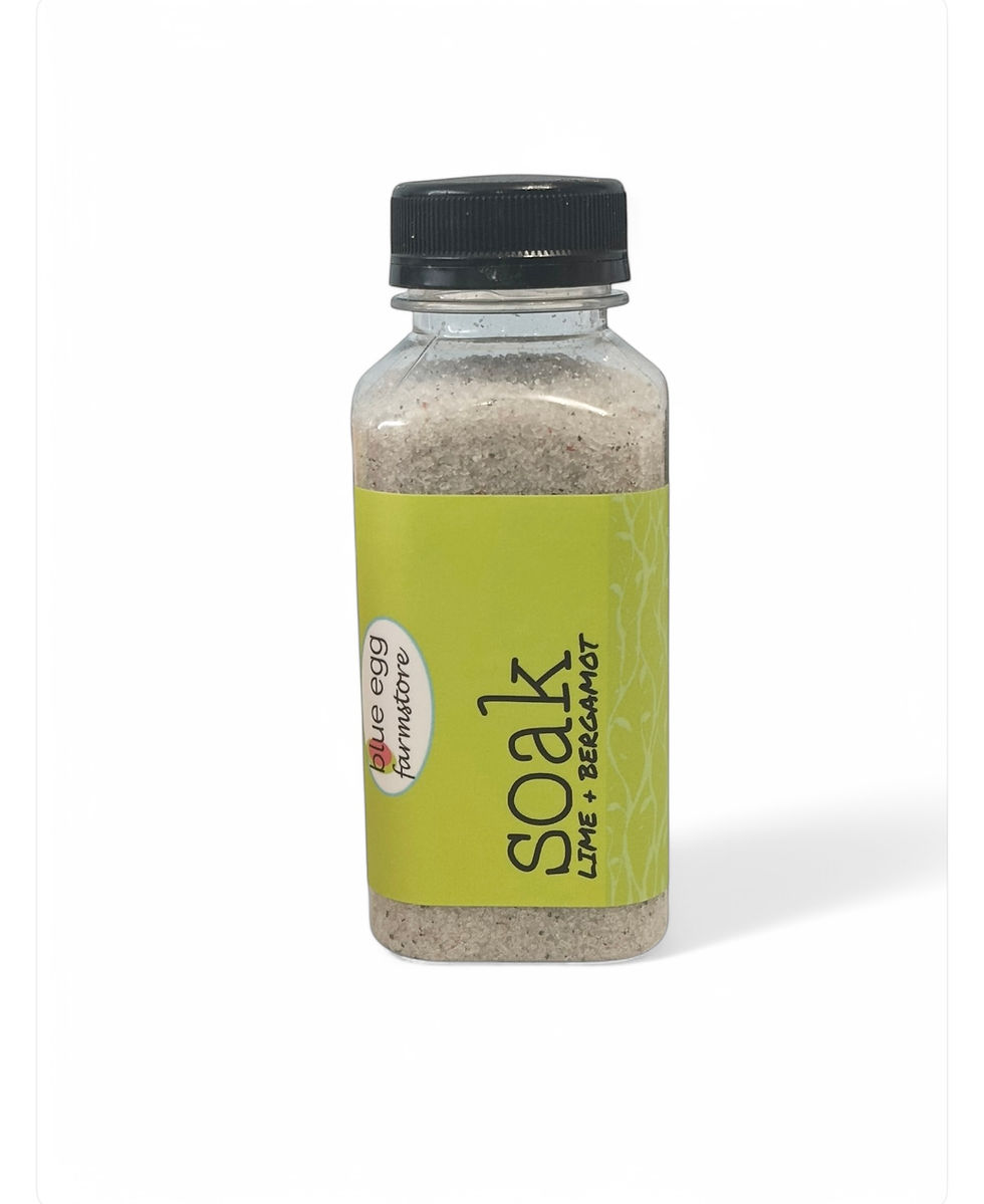 activated charcoal soaks: lime & bergamot