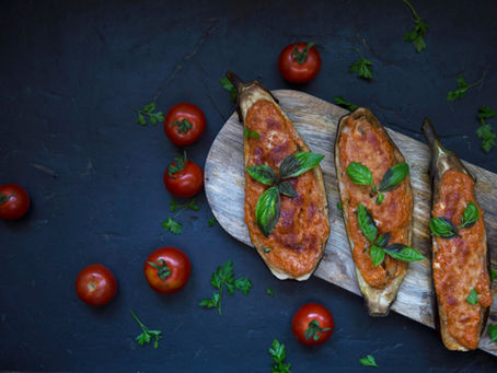 Aubergines farcies au four, à la viande hachée et au parmesan