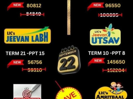 LIC Insurance – No GST Applicable on 22nd September