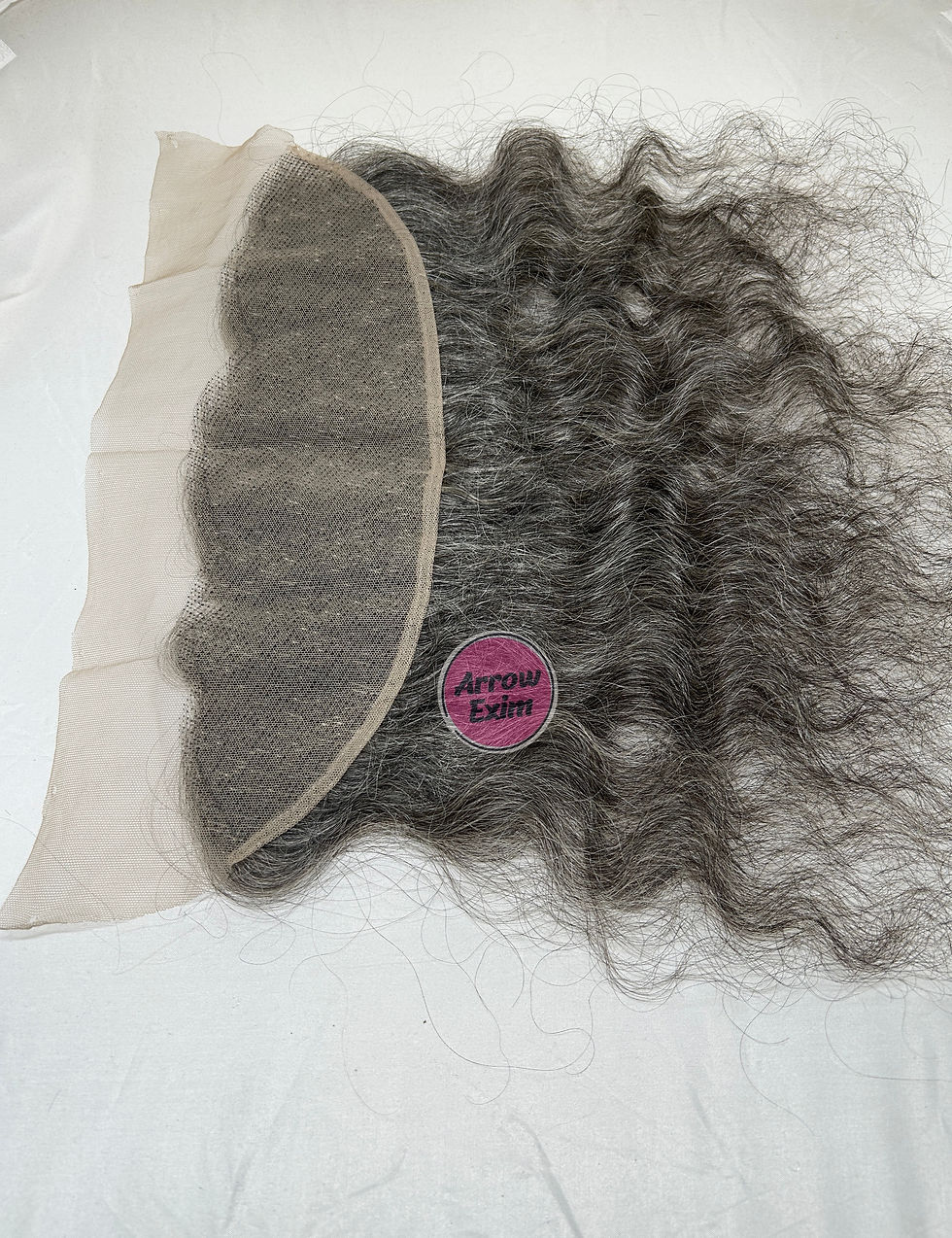 Natural Grey Human Hair Swiss Lace Frontal – 100% Raw Hair