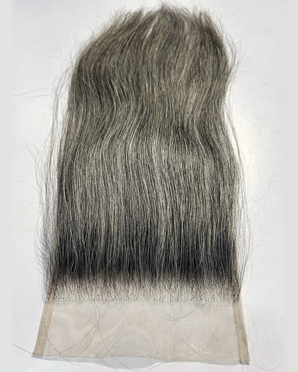 Grey Straight Swiss Lace Closure - 4x4 or 5x5, 100% Human Hair — view 3