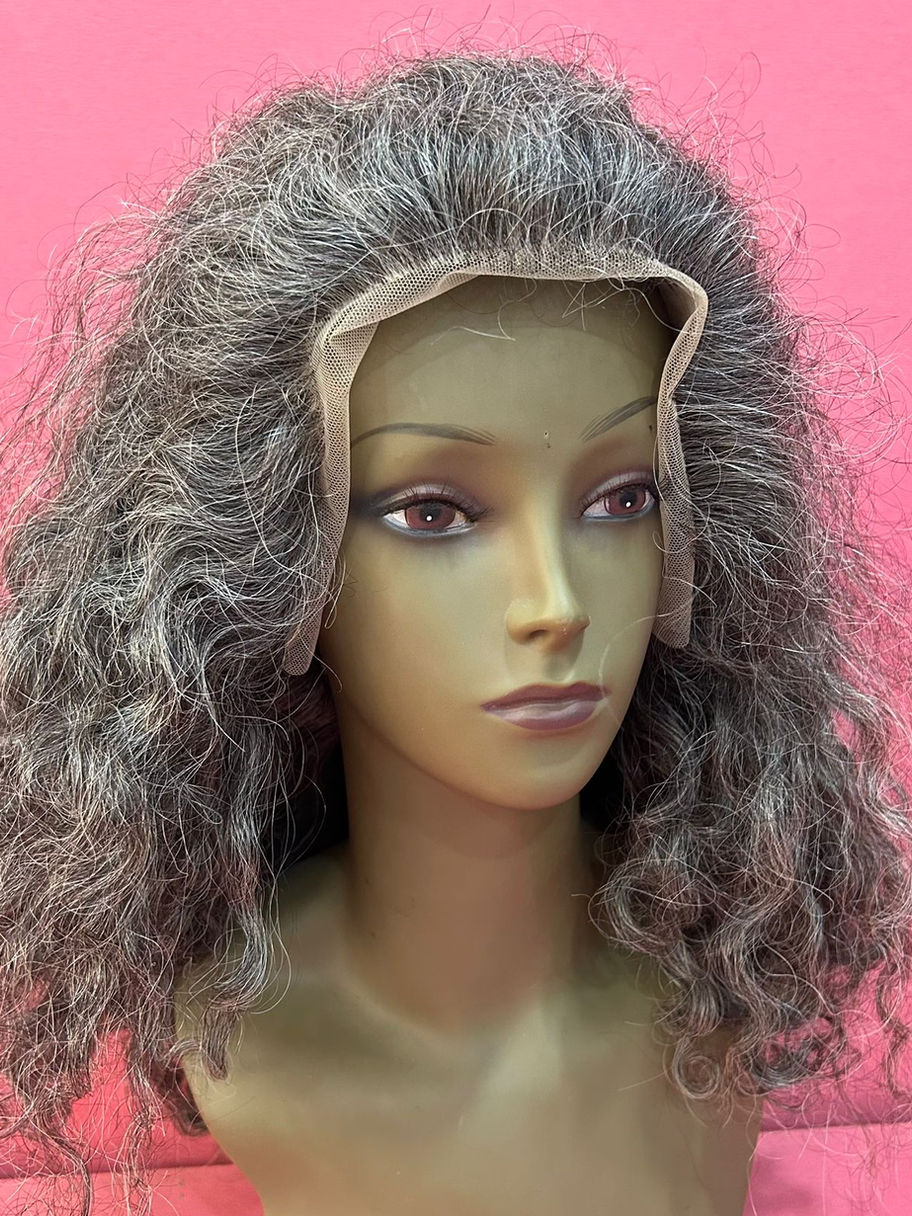 Grey Deep Curly Human Hair Wigs