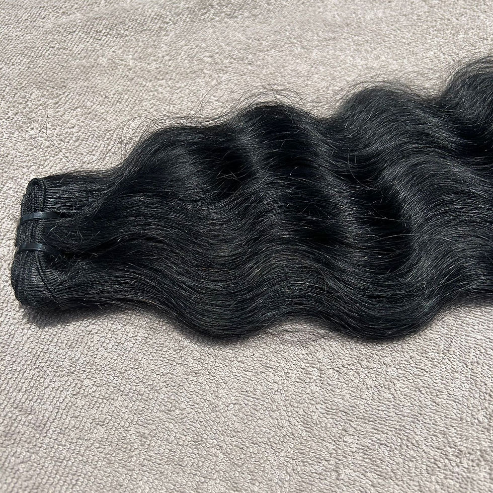 Thumbnail: Jet Black Wavy Hair Extensions