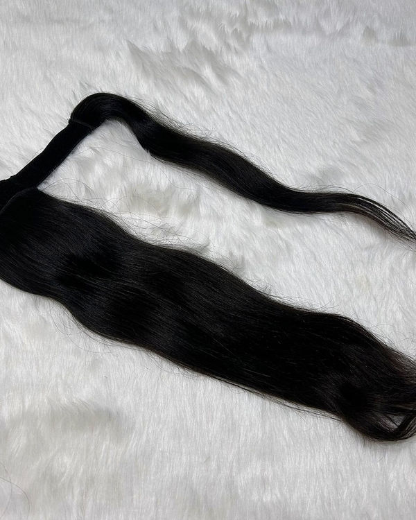 Straight Drawstring Wrap-Around Ponytail – 100% Human Hair — view 4