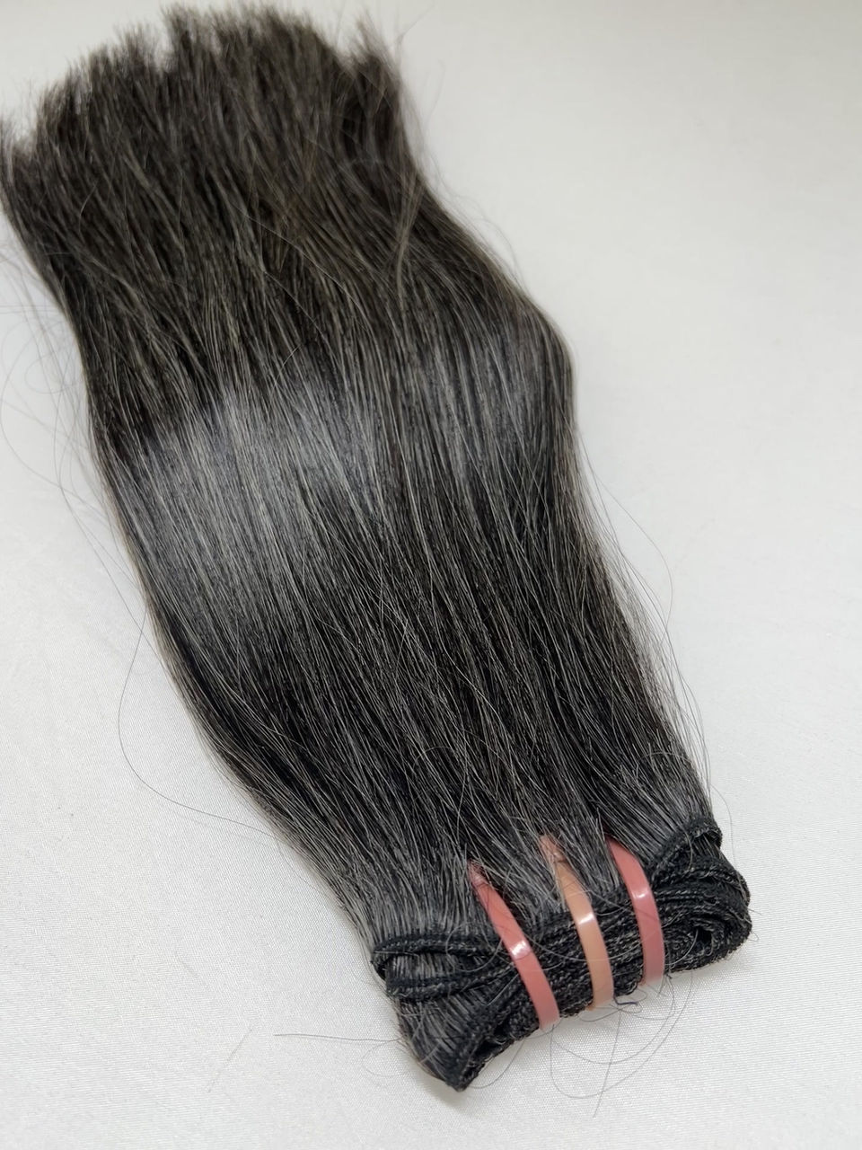 Double Drawn Grey Straight Human Hair Bundles – 100% Raw Virgin Hair Extensions