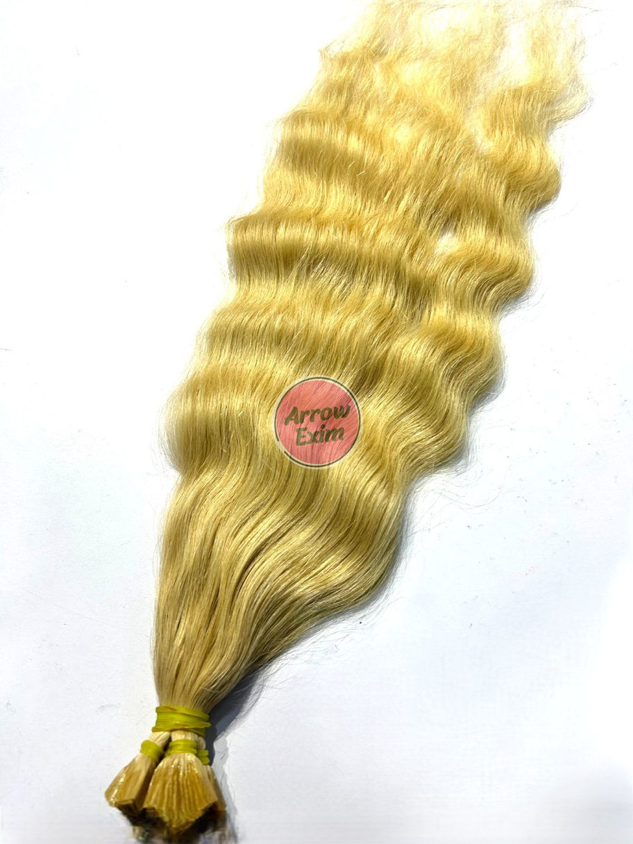 Blonde Curly K-Tip Hair Extensions