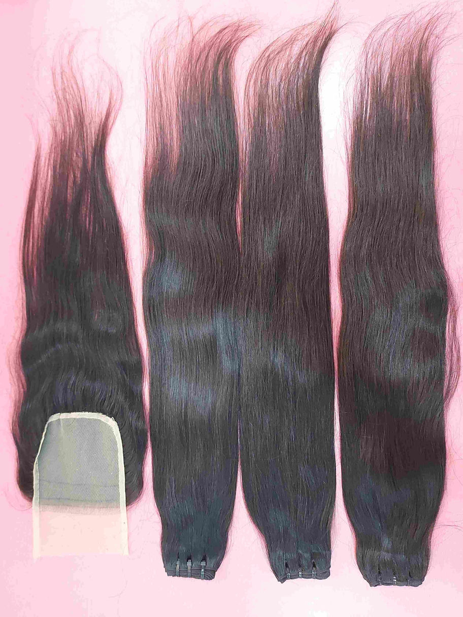 Straight Hair Bundles with Closure
