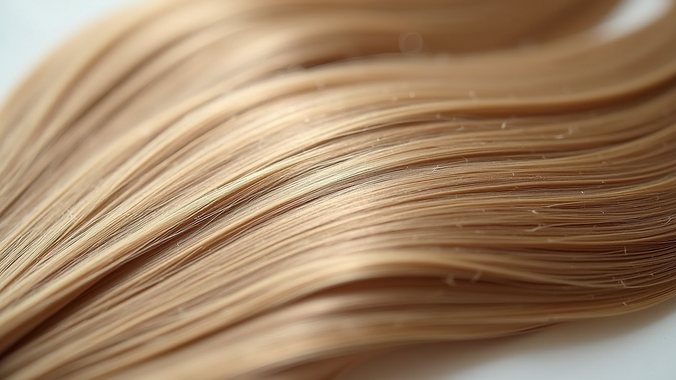 Close-up view of natural hair strands laid out