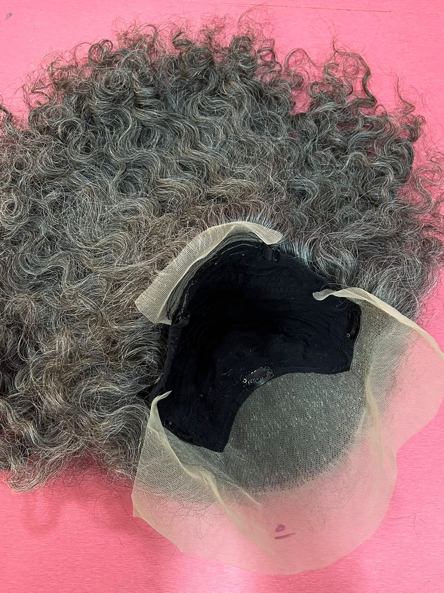 Grey Deep Curly Human Hair Wigs