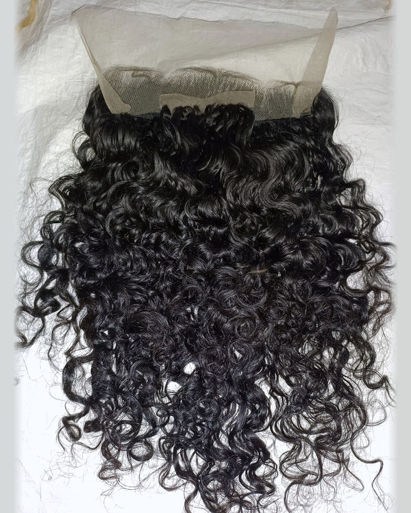 Curly 13x6 Swiss Lace Frontal with Baby Hair - Remy Indian Temple Hair — view 4