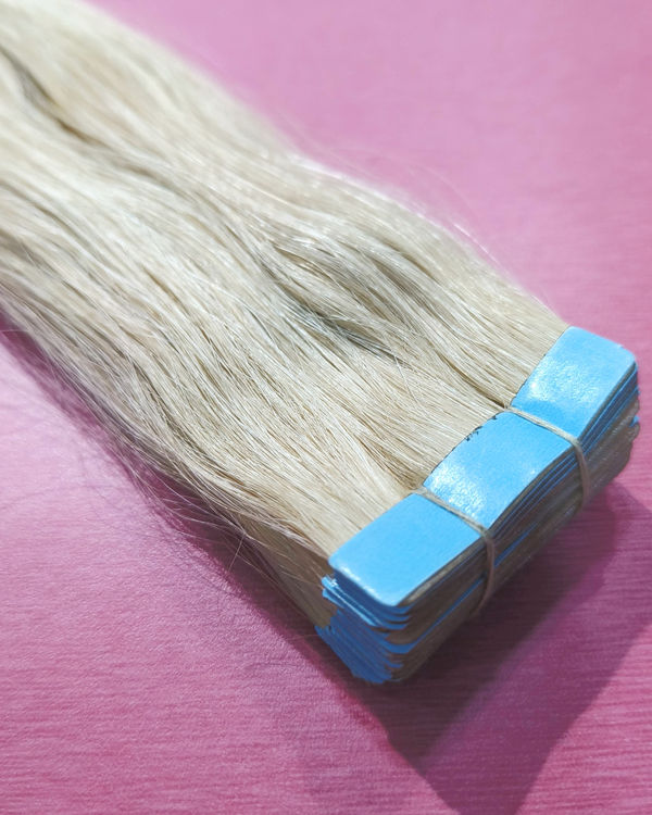 613 Blonde Tape-In Hair Extensions - Straight Indian Temple Hair — view 2