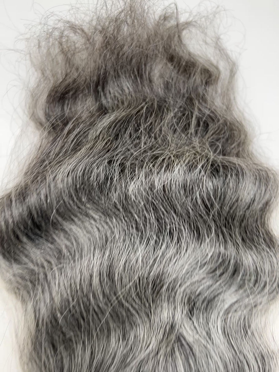 Natural Grey Curly Human Hair Extensions