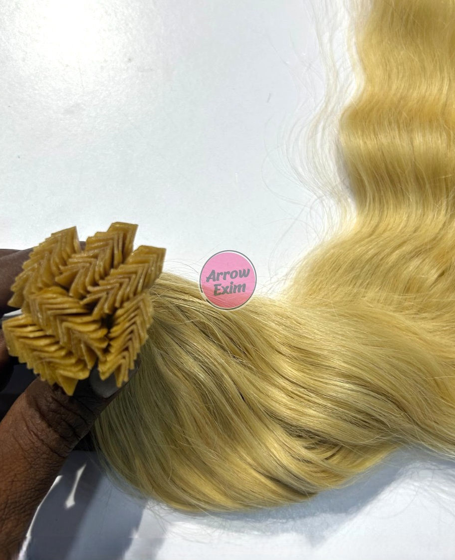 Blonde Curly K-Tip Hair Extensions