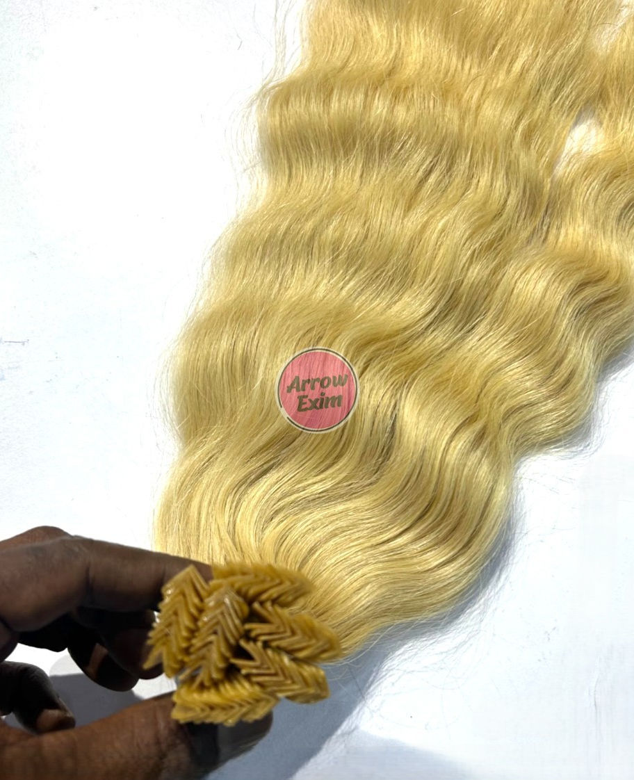 Blonde Curly K-Tip Hair Extensions