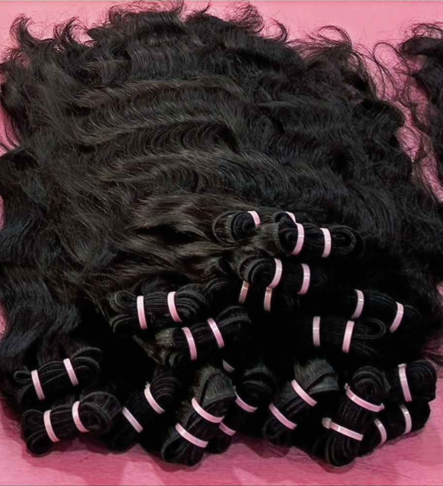 Jet Black Raw Wavy Hair Extensions