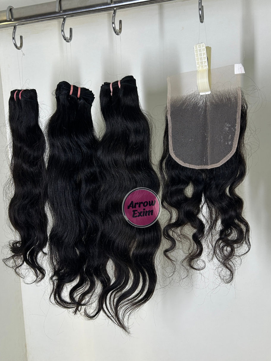 Raw Wavy Hair Bundles with HD Closure