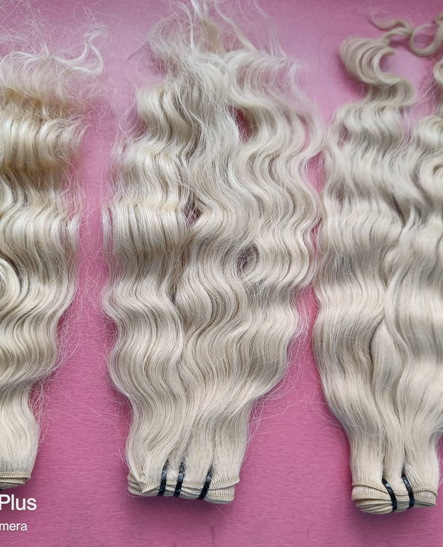 613 Blonde Wavy Human Hair Bundle Deal