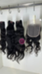 Raw Wavy Hair Bundles with HD Closure