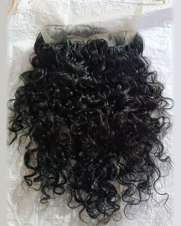 Curly 13x6 Swiss Lace Frontal with Baby Hair - Remy Indian Temple Hair