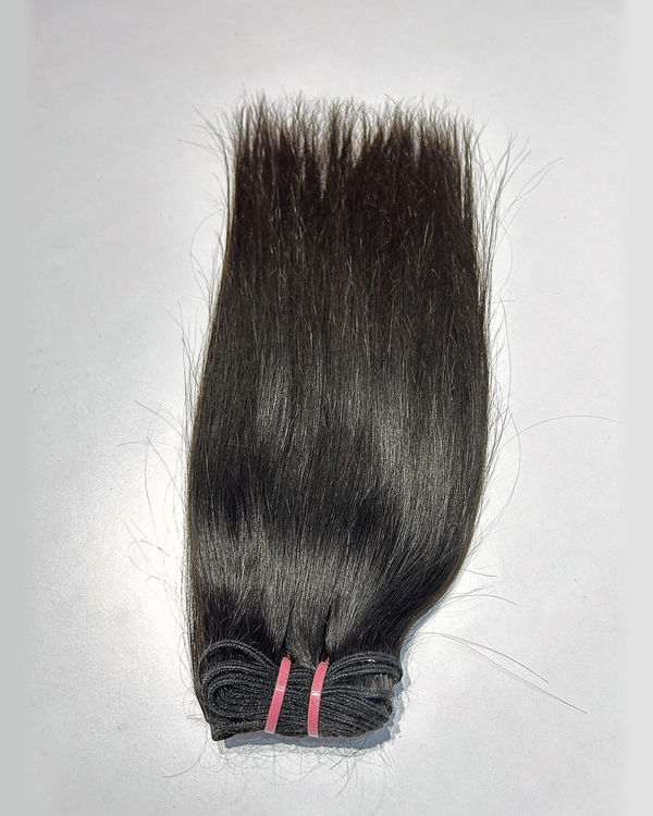 Straight Human Hair 3-Bundle Set - Natural Color, Mixed Lengths