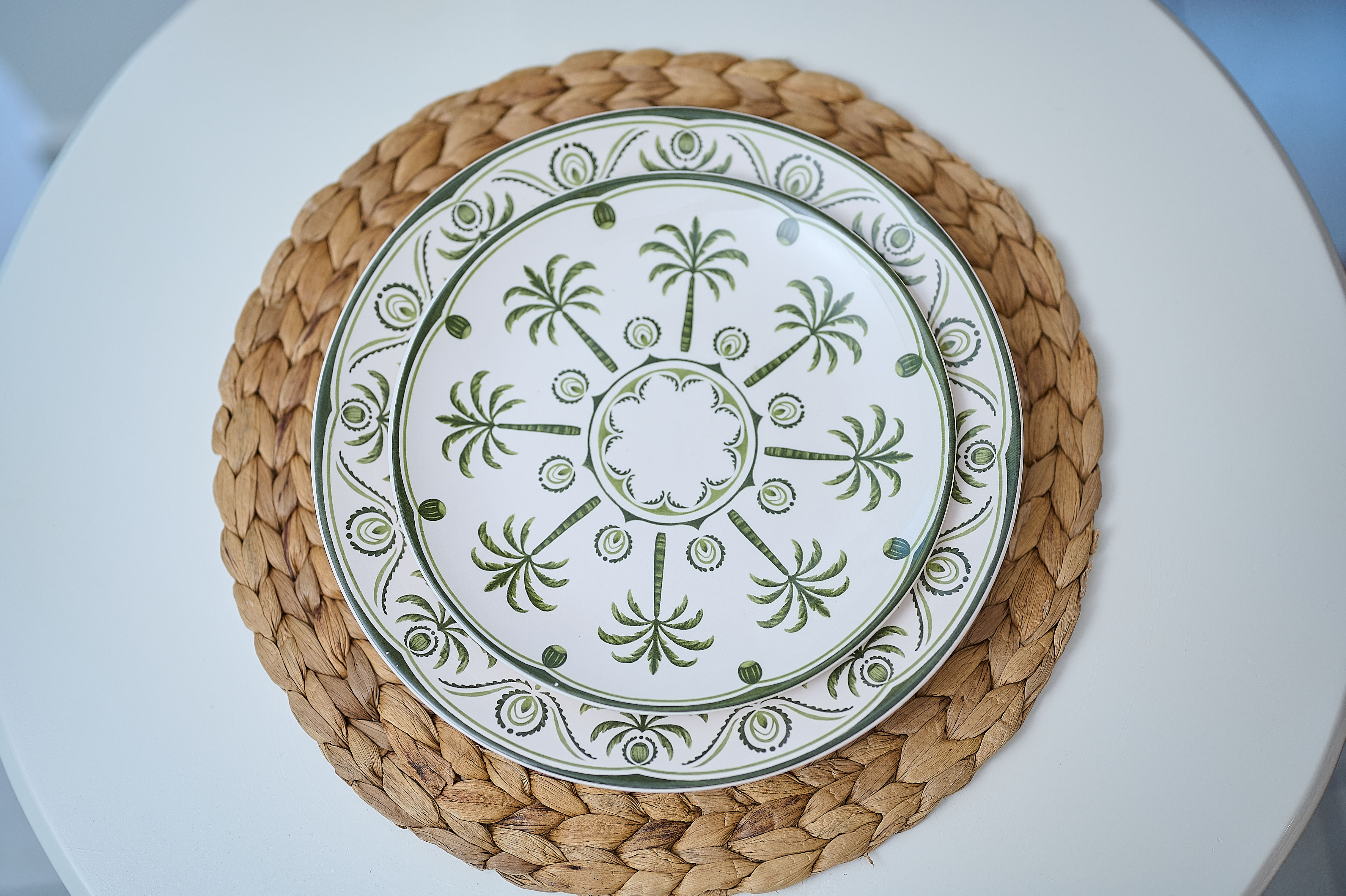 Plato llano y postre Palmas Tropical #3140 #3141