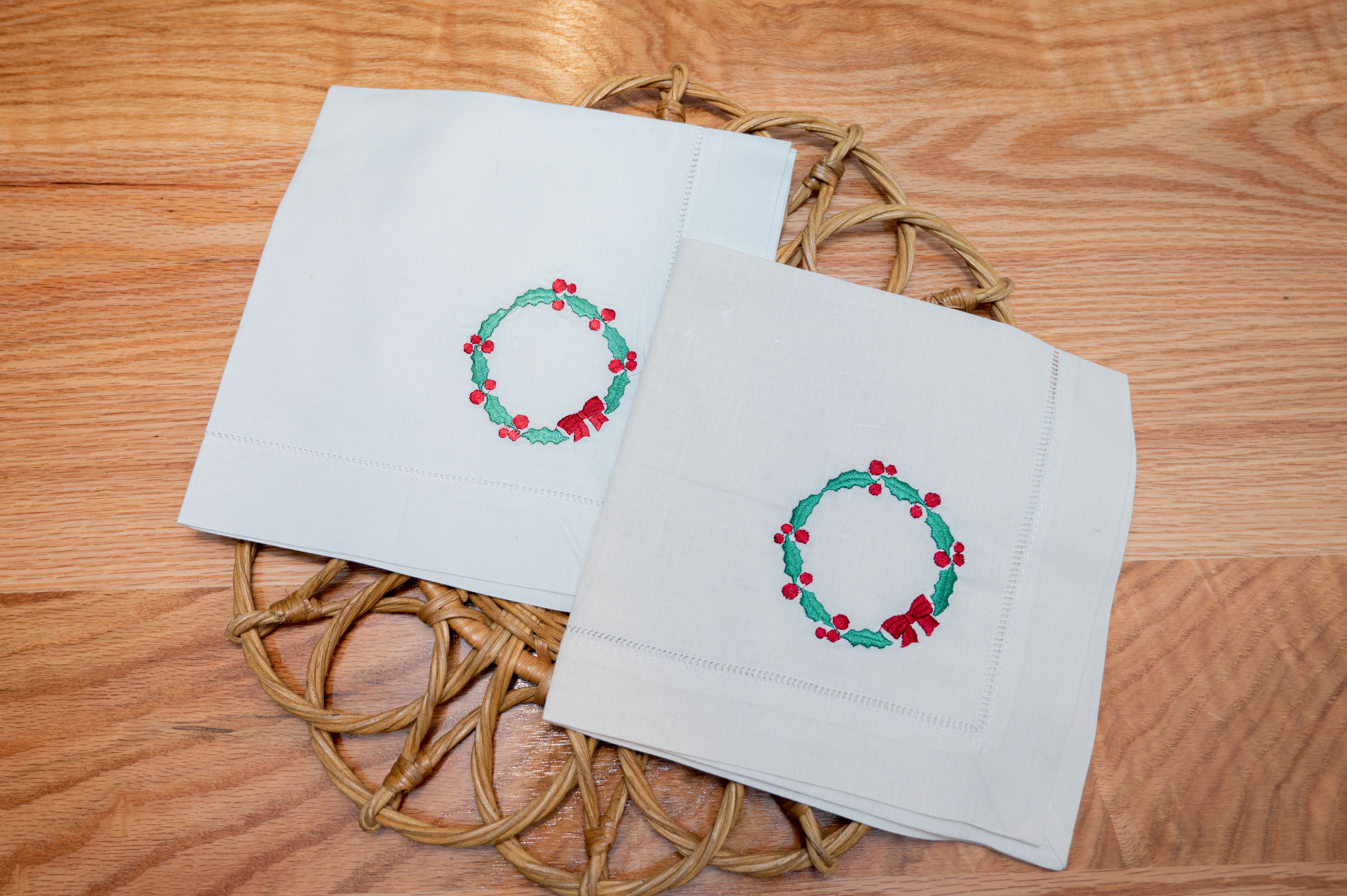 Servilleta 18x18 crema y marfil en lino Corona