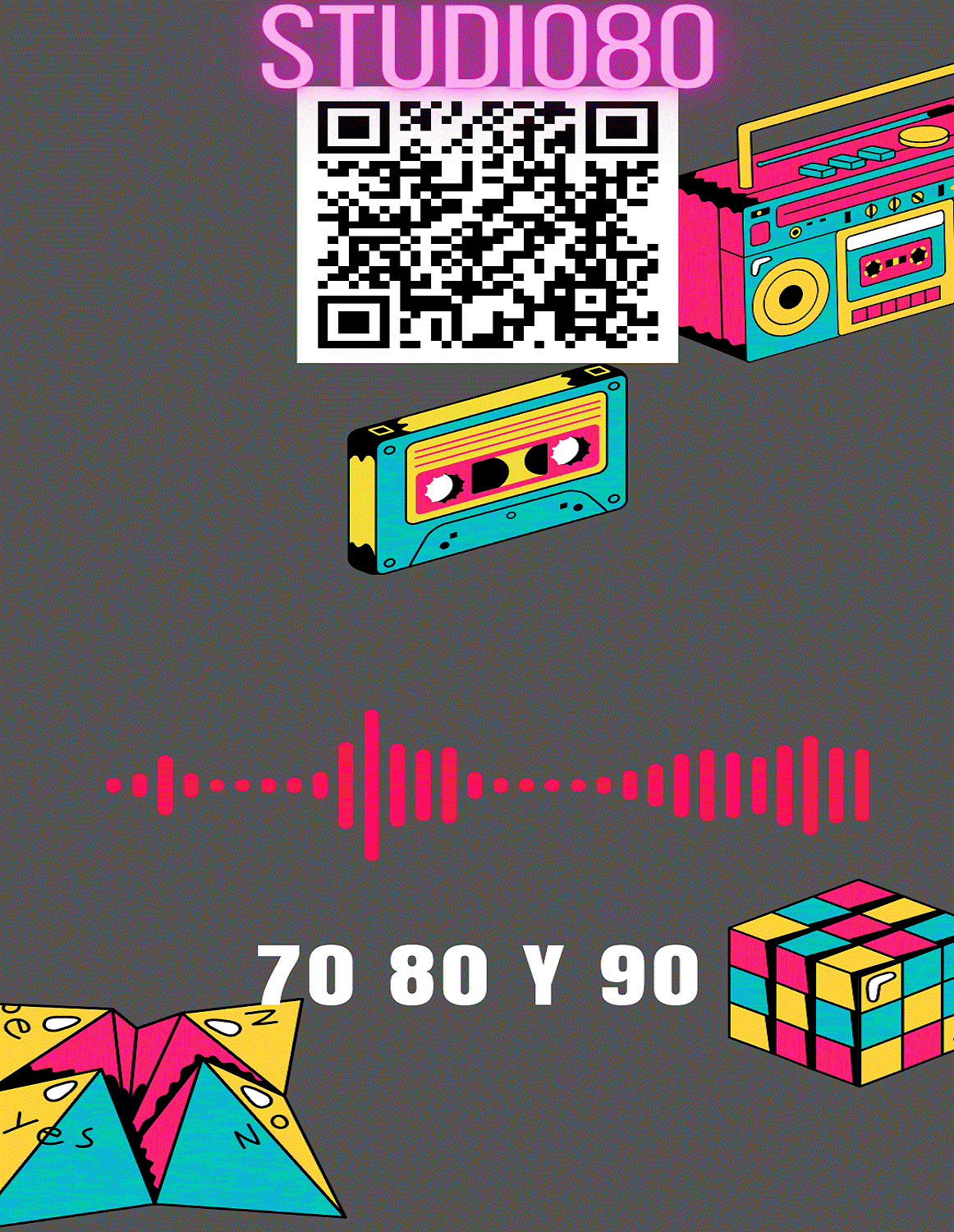 Historia Instagram Fiesta Retro 80 y 90 Negro (1).gif