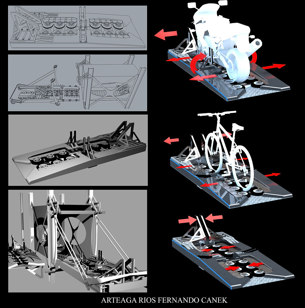 parking design structure engineering architecture competition contest calatrava winner render conceptual render conceptual arquitectura estacionamiento motos bicicletas estructura ingenieria elevator elevador