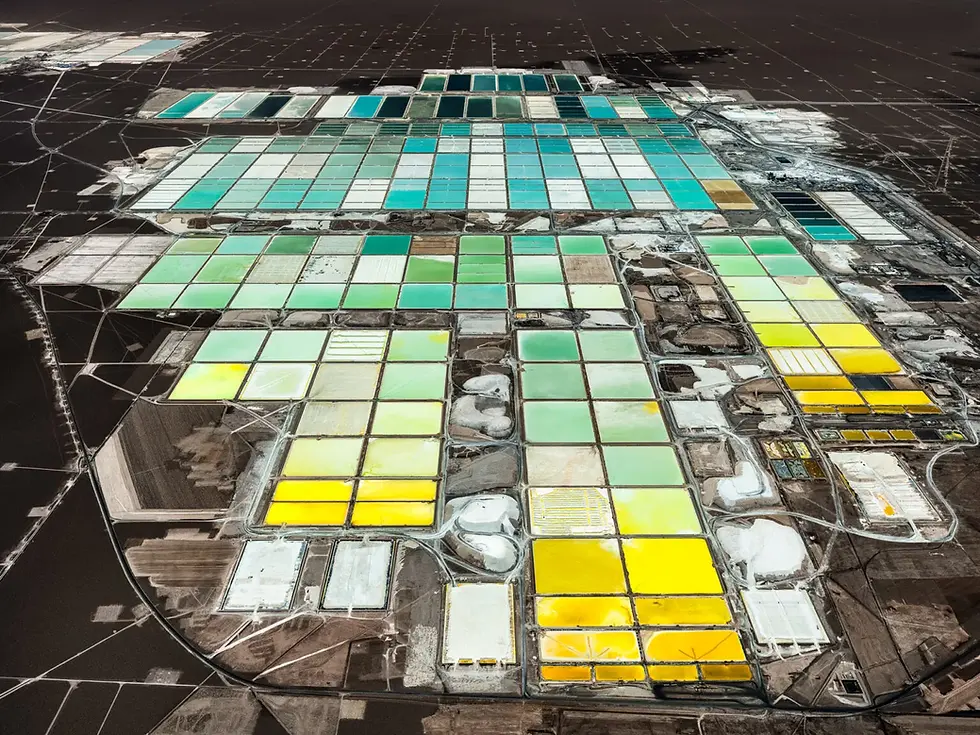 Lithium evaporation ponds, Atacama Desert, Chile