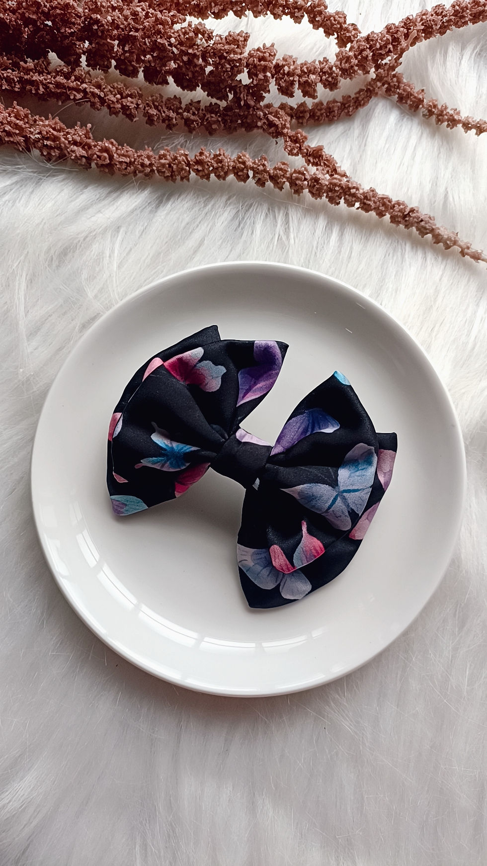 Satin Bow Butterfly Print #01