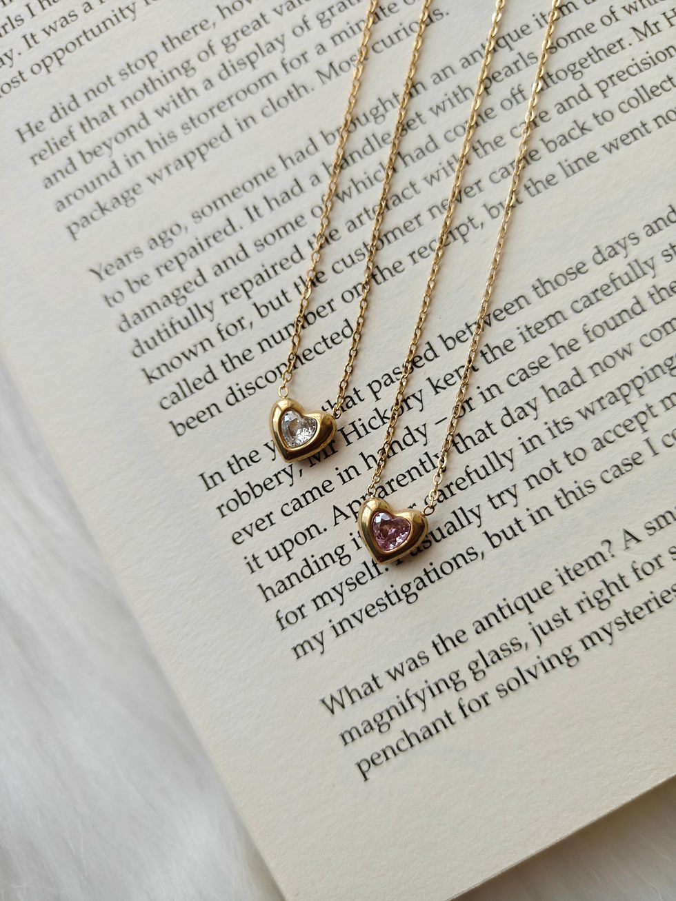 Thumbnail: Heart Stone Pendant Necklace 