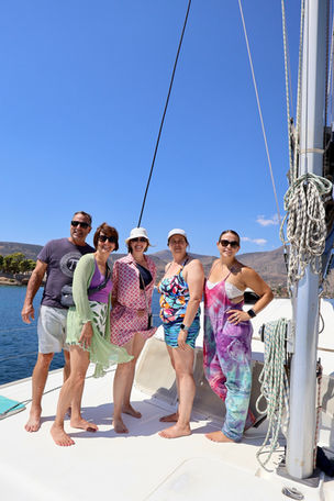 West Wind Yoga Retreat day out sailing on the Corinthian Golf
