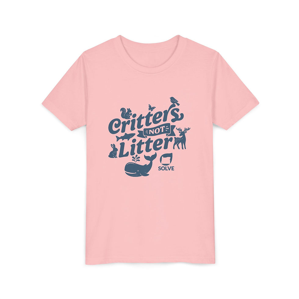Thumbnail: Critters Not Litter Youth Short Sleeve T-Shirt | Youth SOLVE Tee