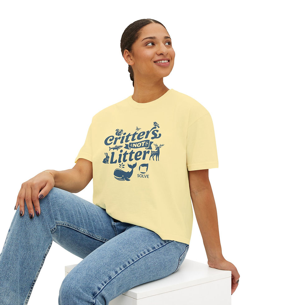 Thumbnail: Women’s Critters Not Litter Boxy Tee | SOLVE T-Shirt 