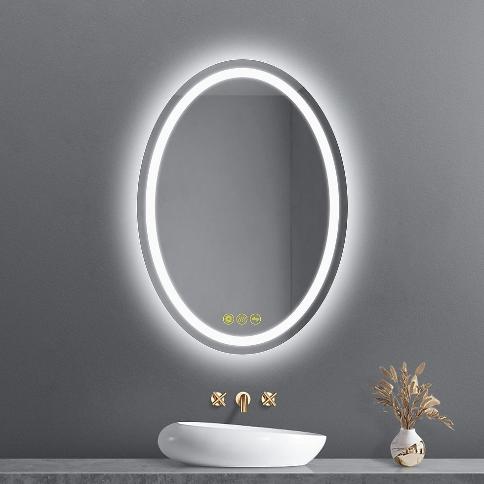 Specchio da bagno a LED con illuminazione Ovale 50x70